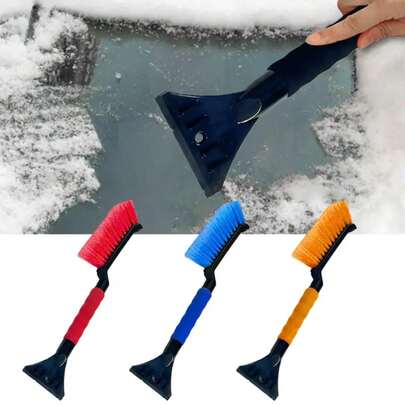 Raspador de Hielo 2 en 1, Raspador de Nieve y Cepillo con Empuñadura Ergonómica de Espuma, Removedor de Nieve para Autos, Accesorios de Limpieza Invernal para Autos, para una Conducción Segura 3ZZO
