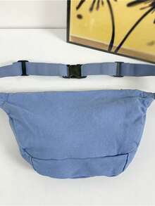 Canvas Chest Bag Retro Casual Shoulder Bag Unisex Large Capacity Messenger Bag Casual Versatile Crossbody Bag, Suitable For Daily Matching, Lazy Style Classic Durable Bag - Blue - View 3