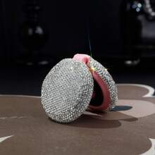 1pc/2pcs Rhinestone Decor Mini Scalp Massager Comb With Mirror, Portable Air Cushion Folding Brush, Suitable For All Hair Types, Mini Hair Brush, Party/Wedding Gift, Travel Essential, Foldable Hair Brush With Mirror, Valentine's Day, Birthday, Back To School - Comb - View 6