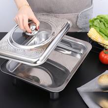 Recomendado Faridabio Bandeja de Acero Inoxidable con Función de Calentamiento| Adecuado para buffets de fiestas, duradero y elegante, acero inoxidable 304, borde de metal pulido ¡Top de Temporada - 4 artículos - Ver 8