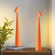 Cordless Small Table Lamps Set Of 2,3 Levels Brightness Portable Desk Lamp,Rechargeable Battery Lights For Outdoor, Restaurant, Bedside, Baby Night Light(Orange) - 金色 - 查看 1
