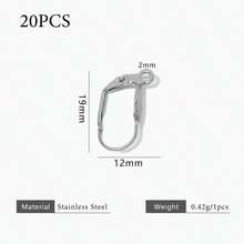 20个304不锈钢镀18K金多款式耳环钩、夹子、配件，适用于DIY饰品耳环制作。 - 耳扣 - 查看 18