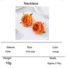 Elegant New Chinese Style Peony Flower Shaped Adjustable Earrings, Faux Floral Jewelry Gift - Orange - View 7