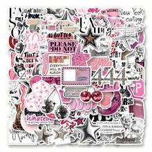 100张粉色银色幸运美学贴纸，Y2K贴纸，Y2K核心贴纸，Y2K礼物，复古贴纸，90年代贴纸，艺术贴纸，卡通贴纸，涂鸦贴纸，乙烯基贴纸，适用于水瓶、保温杯、吉他、行李箱、手机、手机壳、笔记本电脑、滑板，也是很棒的礼物。 - 多色F - 查看 1