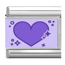 1 Bộ phụ kiện vòng tay tự làm kiểu mô-đun màu tím mộng mơ, họa tiết trái tim/hoa/động vật/hình vẽ graffiti, phụ kiện trang sức đa năng phong cách nhẹ nhàng - Màu tím hoa cà - Xem 2