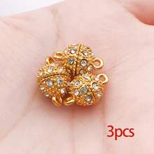 3/20个装磁性扣环，用于珠宝锁扣，心形圆形水钻扣环，磁性项链扣环，适用于DIY珠宝制作延长链配件 - 彩色 - 查看 20