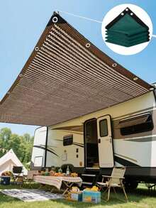 Heavy-Duty Outdoor Privacy Shade Canopy - Portable Rv & Camping Sunshade Awning; Uv-Resistant, Windproof & Water-Repellent Shelter Mesh/Panel For Balcony, Patio, Deck, Motorhome, Campervan, Beach, Picnic & Backyard; Lightweight Foldable Design, Multi-Color / Density Options, Breathable Privacy Screen & Sun Blocker - Ideal For Rv Owners, Vanlifers, Campers, Outdoor Events, Gardeners & Families - A - View 1