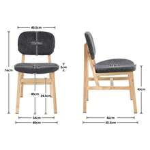 WAHSON OFFICE CHAIRS Lot de 2 Chaises Salle Manger Vintage Chenille Pieds Bois,Khaki - Gris - Voir 4