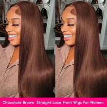 200% Super High Density 13x4 HD Transparent Lace Front Wig, 28 Inch/30 Inch/32 Inch, Natural Swiss Lace, Pre-Trimmed, #4 Brown Honey Blonde Mixed Human Hair, With Baby Hair, Heat Resistant Fiber, Suitable For Women - Brown - View 3