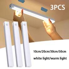 1pc Motion Sensor Light, Bedroom Night Light Bar, USB Rechargeable LED Light, Suitable For Room, Cabinet, Closet, Hallway And Stairs, 19.69 Inch/11.81 Inch/7.87 Inch/3.94 Inch, Warm Light/White Light - 3pcs - View 15