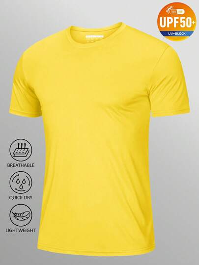 KEFITEVD Men's Rash Vest Rash Guard UV Shirts UPF 50+ Swim Top Short Sleeve Quick Dry T-Shirt For Surfing Running Hiking