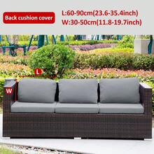 1pc High-Density Solid Color Milk Silk Outdoor Sofa Seat Cushion Cover, High Elasticity Removable Semi-Enclosed Sofa Cushion Cover, Suitable For Patio, Terrace, Garden Sofa - Light Grey - View 10