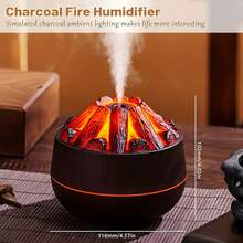 USB Carbon Fiber Humidifier With LED Night Light, Quiet Desktop Humidifier For Home & Office, ≤36V Batteryless, Modern Plastic - Multicolor - View 9