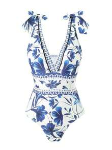 2024 New European And American Women One Piece Swimsuit Set With Long Skirt, Fashionable Slim Sexy Swimwear, For Summer Beach Vacation - 彩色 - 查看 4