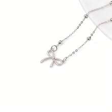 1pc Women's Vintage Minimalist Bow Pendant Necklace, Gold Chain Elegant Jewelry Suitable For Daily Wear And Parties - Multicolor - View 4