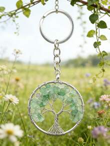 1/5/10/15/20/50/100 chiếc Móc khóa hình cây sự sống bằng dây kim loại nhiều màu sắc, thích hợp để đeo hàng ngày hoặc làm quà tặng cho phụ nữ (Màu đá có thể khác nhau) - Nhiều màu - Xem 15