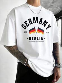 Men's And Women's T-Shirts Made From 200g Cotton, T-Shirts With German Flag Patterns, High-Quality Vintage Fashion T-Shirts From Brands, Men's T-Shirts, Popular Everyday T-Shirts For Summer, Beach Essentials, Gifts For Holidays, Perfect Gifts, Street Hip-Hop Styles For Men And Women. - 白色 - 查看 1