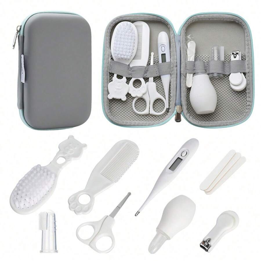Baby Grooming & Healthcare Kit,  8-In-1 Infant Care Set With Hair Brush, Comb, Nail Clipper &  Aspirator - Newborn To Toddler Essentials For Boys & Girls - Hồng - Xem 1