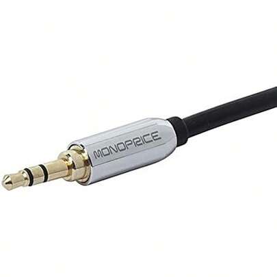 Monoprice Audio Cable - 10 Feet - Black | 3.5mm Stereo Male To RCA Stereo Male Gold Plated Cable For Mobile