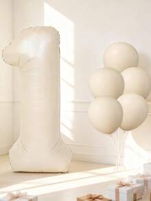 بالونات لاتكس بحجم 40 بوصة بشكل أرقام باللون البيج، بالونات أرقام كبيرة من الفويل لأعياد ميلاد الأطفال الذكور من 1 إلى 5 سنوات، ديكورات حفلات، إمدادات حفلات استحمام الطفل الجميلة، مستلزمات أعياد الميلاد - بيج - مشاهدة 4