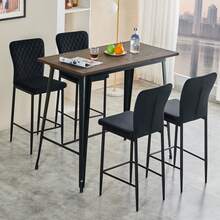 AINPECCA Barstools Set Of 2/4 Suede/Velvet Kitchen Breakfast Bar Stools, Counter Chairs,Kitchen Island Stools With Backs And Footrests - Modern High Bar Stools With Back Rest For Home Bar - Negro - Ver 8