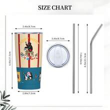 PINGU Themed Stainless Steel Vacuum Insulated Tumbler - "NOOT NOOT!" Penguin Pattern Design - 12 Hour Hot/Cold Thermal Travel Mug, Leak-Proof With Straw, Best Holiday Gift Choice For Anime Fans - Multicolor - View 5