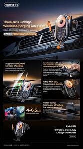 REMAX Magnetic Wireless Charging Car Mount With 360° Rotation, Air Vent/Dashboard/Windshield Compatible For IPhone 12-16 & MagSafe Devices - Black Car Magnetic Charger - View 2