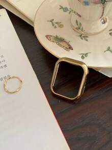 Hard Material Electroplated Gold Hollow Frame Compatible With Apple Watch Case 38MM 40MM 41mm 42MM 44MM 45MM 46MM 49mm , Protective Case For Watch Enthusiasts Replacement Watch Case Smart Watch Smartwatch Protection Cover Watch Case NO Glass Compatible With Apple Watch Ultra 11 10 SE 9/8/7/6/5/4/3/2/1 - Hollow Out - View 5