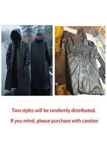男士轻便单件雨衣 - 黑色户外长款雨衣 - 男士时尚配饰 - 全覆盖高品质防风夹克，带可调节风帽和拉链口袋，母亲节礼物，卧室装饰，花园，厨房装饰，夏季，海滩，旅行必备，房间装饰，柔软舒适，毕业季礼物 - A - 查看 10