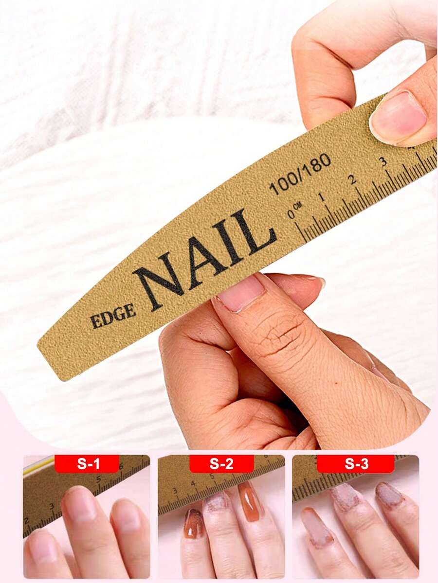 NailShine Double-Sided Nail File (80/80 Grit), Reusable Professional Nail Filer Suitable For Home And Salon Nail Shaping,Nail Supplies,Nail Tools,Nail Art Tools,Back To School,Nails,Nail Tools For Press On Nails - Light Grey - View 1