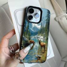 Wild Deer Lake Scene Phone Case Protective Cover For IPhone 17 17pro 17promax 16Pro,16ProMax,14,15,16,13,14,15,12,11 Promax,Plus,Glossy,Rugged Durable, Scratch-Resistant, And Stylish A Perfect Gift. - Multicolor - View 2