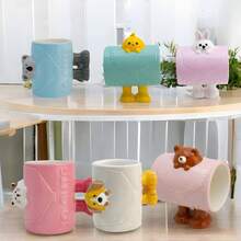 TendenciaTaza De Cerámica Animales 3d Cute Con Asa De Patitas 480 Ml Color Rosa GatoCalidad premium - Rosa - Ver 6