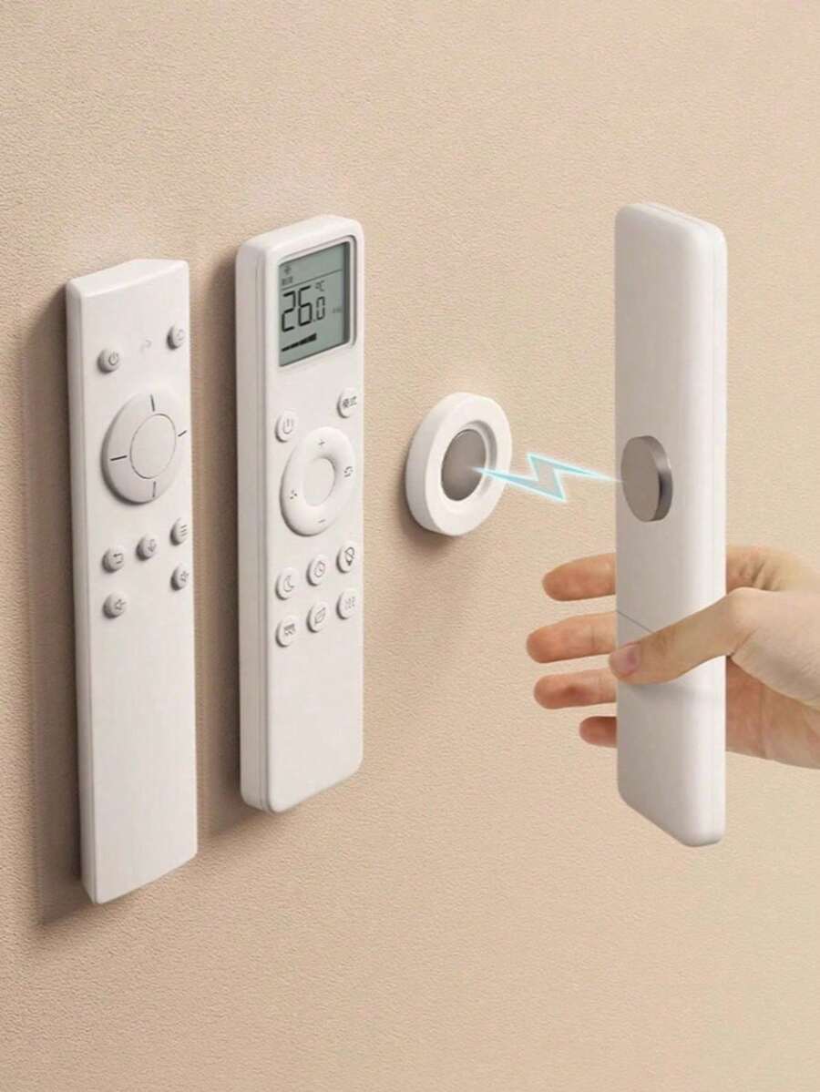 10pcs Magnetic Remote Control Holder, Home Storage & Wall Mount Accessories, No Tools Or Drilling Required, Strong Magnet Fixation, Organize Living Room, Bedroom, Kitchen Remote Controls, Keep Countertop Tidy And Conceal Cables, Easy Installation