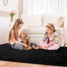 Alfombra Decorativa 150 X 200 Cm Sala De Estar Y Dormitorio alfombra decorativa 150 X 200 cm sala estar dormitorio tapete moderno antideslizante facil limpieza diseño resistente uso interior salon dormitorio pasillo material duradero suave al tacto mejora confort y estilo hogar - Negro - Ver 8