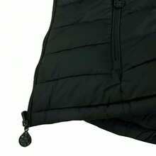 Women's Black Padded Coat, Reversible Spring/Autumn Black Bomber - Black - View 9