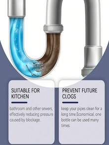 Jack Hoff管道疏通粉，可溶解堵塞厨房水槽和浴室排水管的毛发、皂垢和油脂。 - 粉狀 - 查看 6