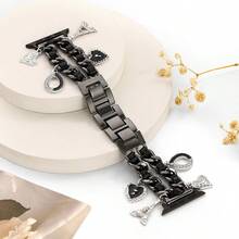 1pc Black Eiffel Tower Pendant Style Band, Compatible With Apple Watch Series 1-9, Fits 38mm-49mm - Black - View 6