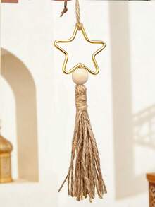 Eid Al-Fitr Metall Stern & Halbmond Anhänger, Heimdekoration, Hängende Verzierung mit Jutequaste - Feiertags-Heimdekoration, Muttertagsgeschenk, Eid Al-Adha Geschenk, Ramadan Geschenk, Geburtstagsgeschenk, Neujahrgeschenk, Ostergeschenk - Verschiedenfarbig - Übersicht 12