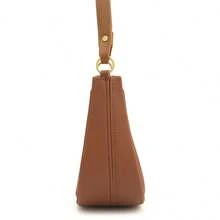 Women's Half-Moon Shoulder Bag Set (Crossbody) + Waterproof Rubberized Wallet - Camel - Ver 4