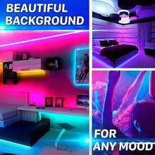 HBOWMDJIA 16FT-200FT Led Strip Lights For Bedroom, With 44keys Remote And Power Plug, Can Adjust Color And Brightness, Very Easy To Install, Led Lights For Room, Home, Kitchen, Living Room, Holiday Party Atmosphere Decor - View 7