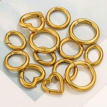 1 Peça Fivela Redonda de Aço Inoxidável, Chaveiro, Fivela de Mola, Fivela de Conexão, Adequada para Fazer Joias DIY, Como Colares, Pulseiras e Outros Acessórios de Joias para Artesanato Doméstico - A-ouro - Visão 5