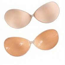 Silicone Adhesive Bra, Nipple Protectors With Push-Up Effect, Available In Apricot And Black – Ideal For Formal Dresses, Dates, Weddings, Travel, Holidays, Festivals, Brides, Spring, Strapless Lingerie, Invisible Backless Bra, Lingerie Accessories - Màu be - Xem 8