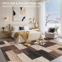 WISH TREE Washable Vintage Geometry Area Rugs For Living Room, Neutral Boho Printed Floral Extra Large Area Rug,Soft Indoor Low Pile Non Slip Rug For Kitchen Laundry Room Playroom Home Decor Aesthetic - Sôcôla - Xem 4