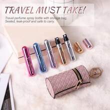 Mini Refillable Perfume Portable Atomizer Bottle 5PCS Travel Size Spray Refillable Refill Bottle 5 Ml With Travel And Outgoing Bag - Silver Pink Red Purple Gold - View 3