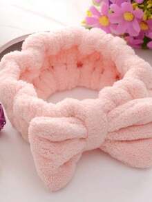 Set Of 6 Hairbands With Plain Bow – Soft Headband For Makeup/Skincare And Facial Cleansing - 1 Đơn vị - Xem 6