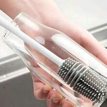 1/2pcs Silicone Cup Brush, Long Handle Glass Cleaning Tool For Beverage, Wine Bottle, Glass Cup, Plastic Cup - Classic - View 2