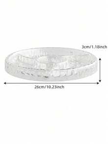 1pc Fruit Plate With Water Wave Pattern, Luxury High-End Style Compartment Tray For Snacks, Nuts, Candies, Kitchen & Living Room Food Display Platter - Multicolor - View 3