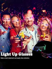 1pc New Stylish LED Luminous Glasses, Honeycomb Neon Glowing Glasses, 7 Color Changing Lights For Bar, Party, Christmas, Halloween, Birthday Gifts For Family And Friends - Multicolor - View 11