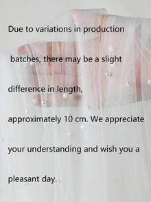 1件珍珠装饰桌旗，白色珍珠薄纱婚礼桌布，婚礼拱门装饰，婚礼/新娘送礼会，派对装饰，椅背装饰带，活动背景，圣诞节，婚礼装饰尼龙网布，新款珍珠镂空网布，情人节 - 白色 - 查看 7