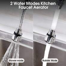 Estensore girevole a 360° per rubinetto, con due modalità di spruzzo (getto e nebulizzazione), design anti-schizzi, installazione senza attrezzi, giunto a gomito in ABS, adatto per lavandini da bagno e rubinetti da cucina, si adatta alla maggior parte dei rubinetti - Multicolore - Visualizzare 6